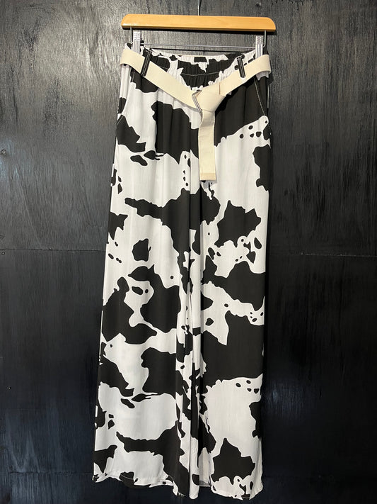 viscose printed pocket trouser with belt