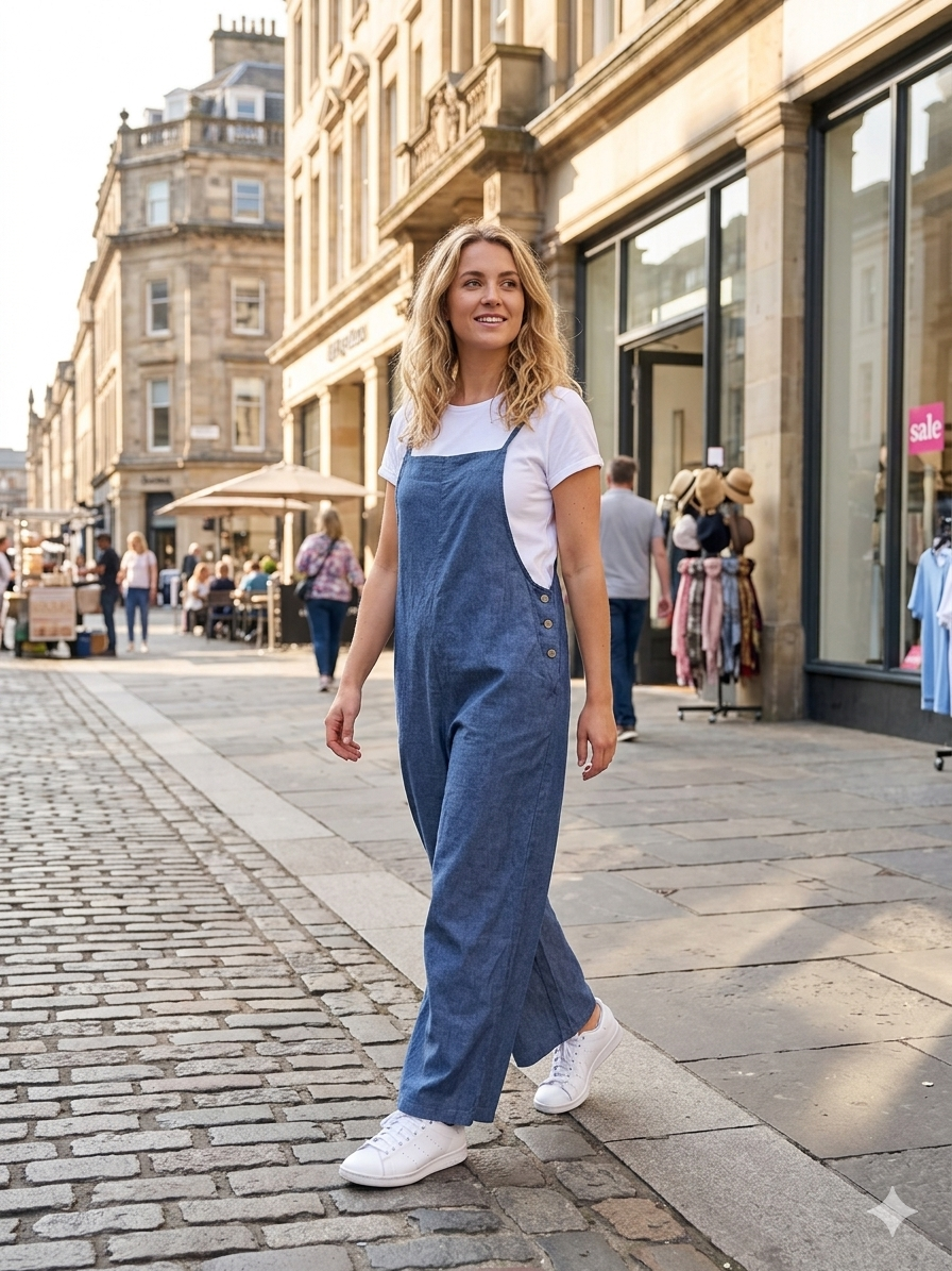 ladies 2pc t-shirt and Dungarees set