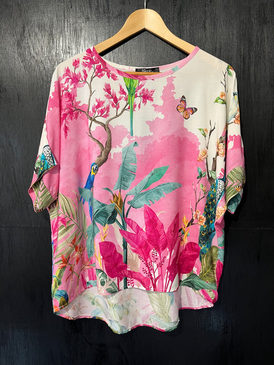 Oriental print viscose top