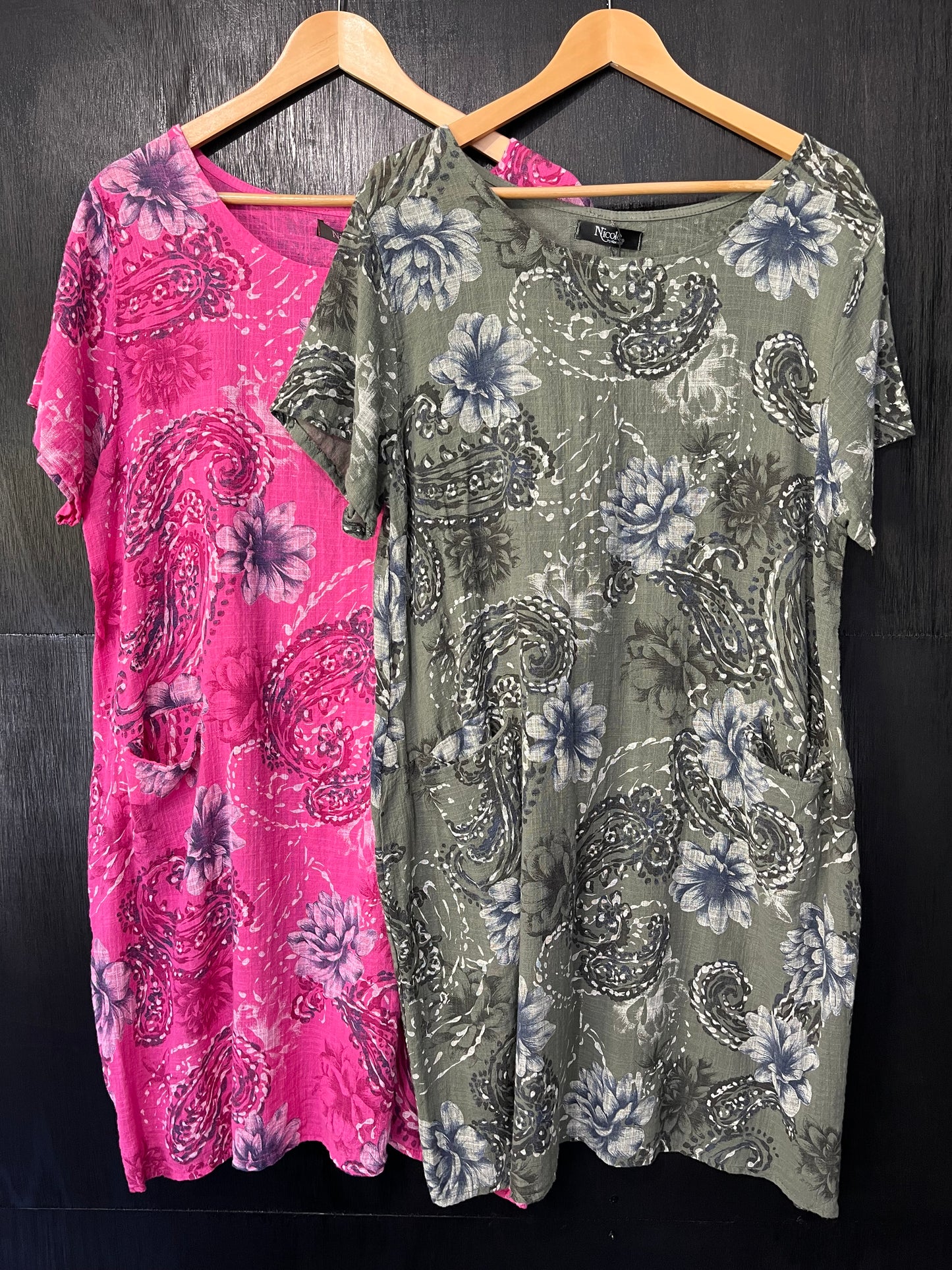 printed cotton cheese cloth pocket dress