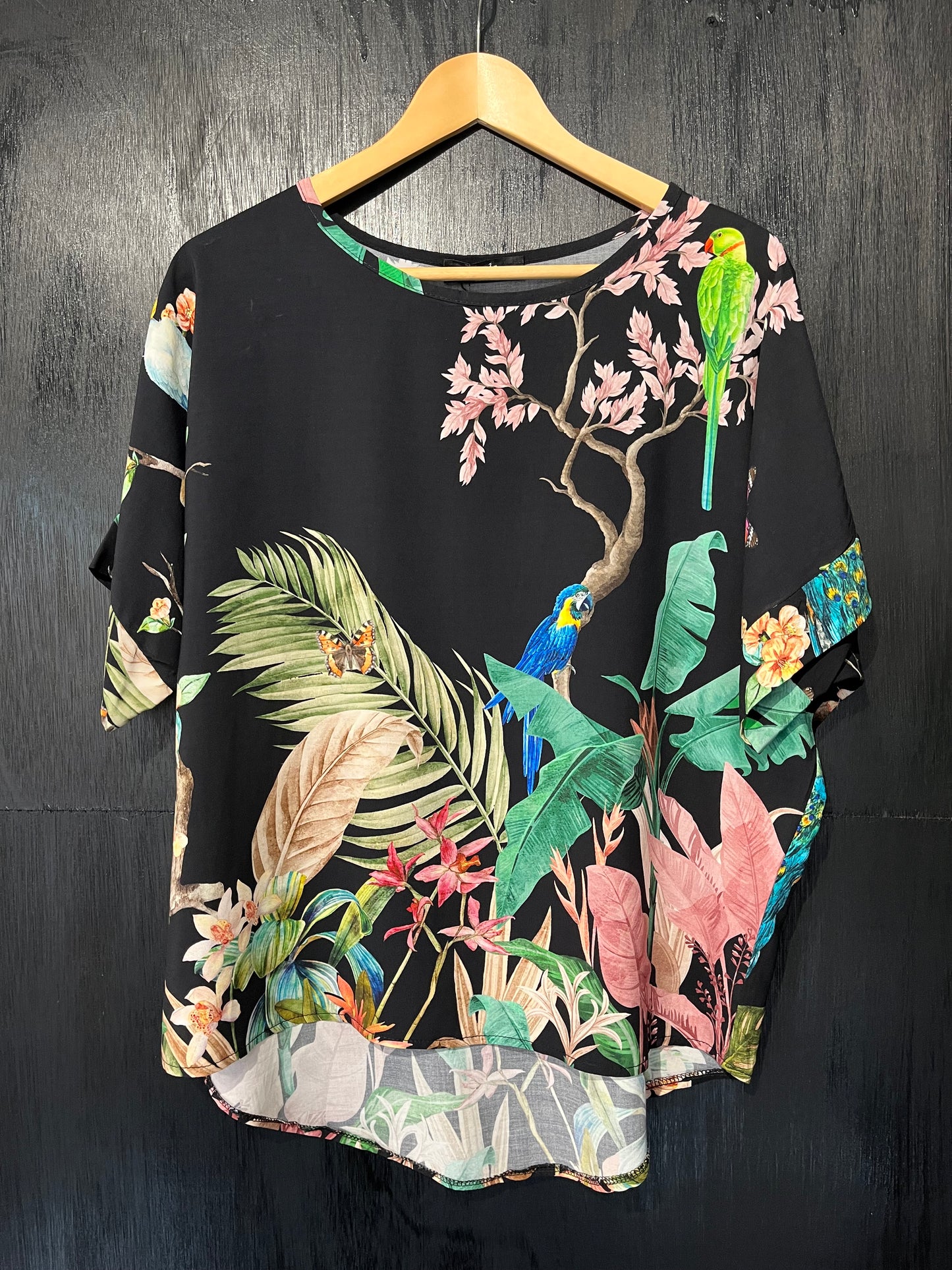 Oriental print viscose top