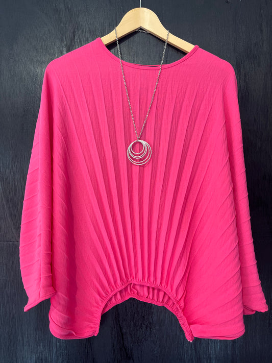 Pleated hem Necklace Top