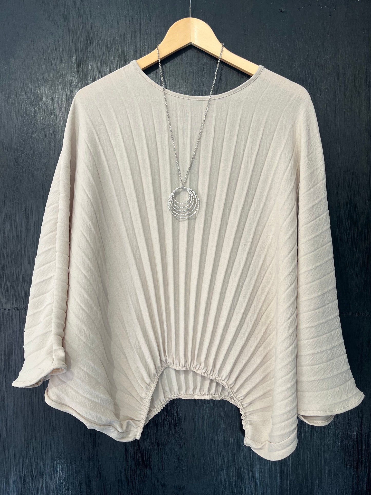 Pleated hem Necklace Top
